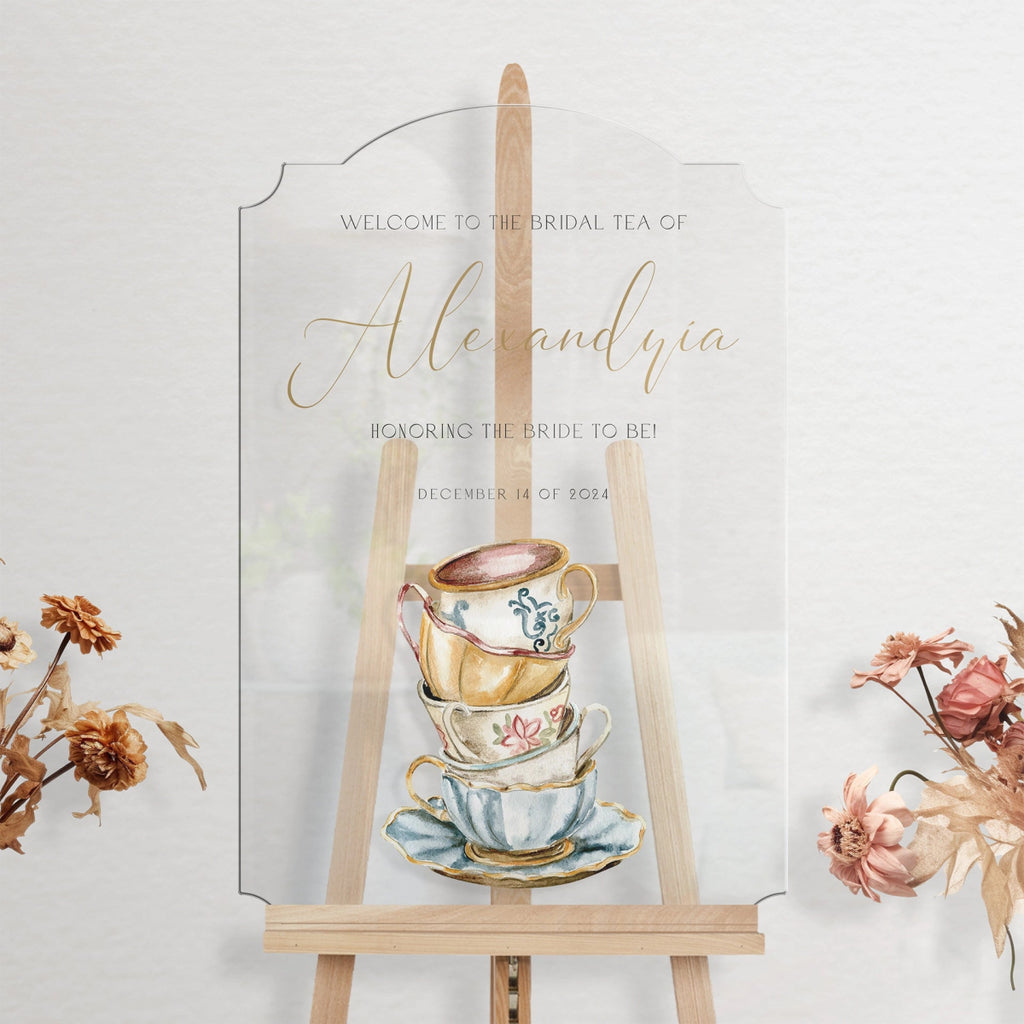 Tea Party Bridal Shower Welcome Sign, Bridal Tea Party Sign - SpeedyOrders