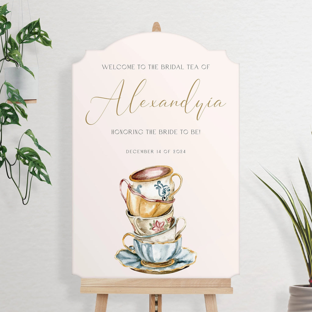 Tea Party Bridal Shower Welcome Sign, Bridal Tea Party Sign - SpeedyOrders