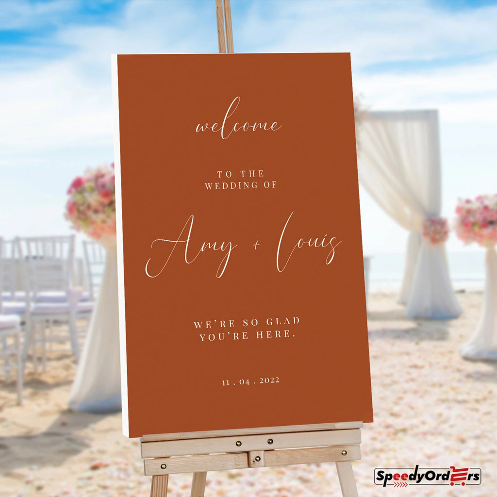 Terracotta Wedding Sign, Terracotta Welcome to the Wedding of Sign - SpeedyOrders