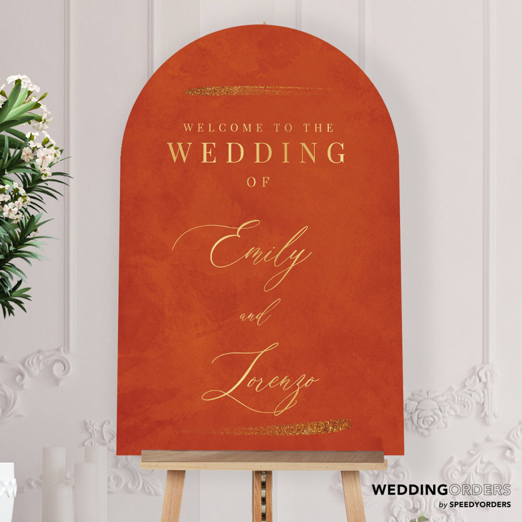 Terracotta Wedding Welcome Sign, Wedding Entrance Sign - SpeedyOrders