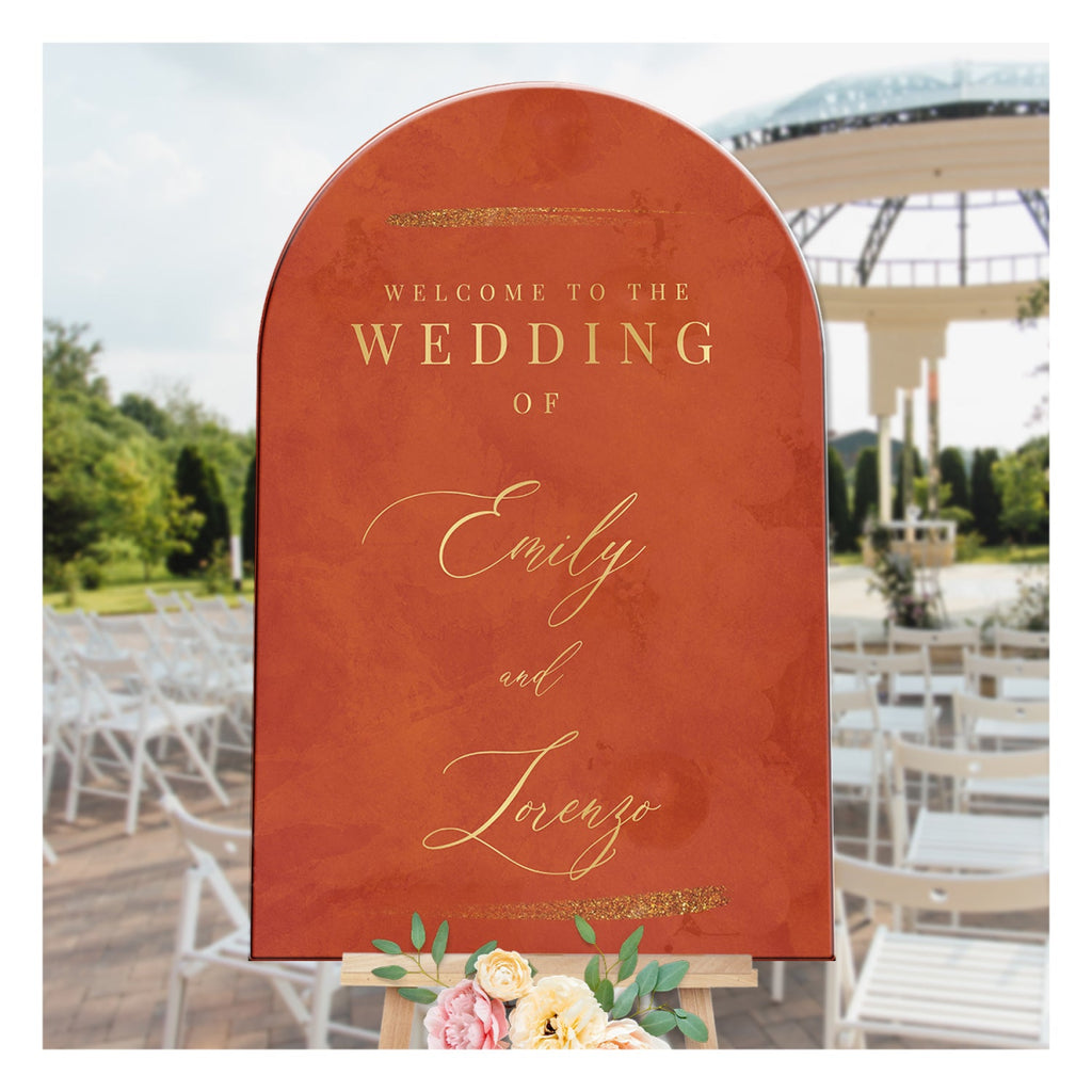 Terracotta Wedding Welcome Sign, Wedding Entrance Sign - SpeedyOrders