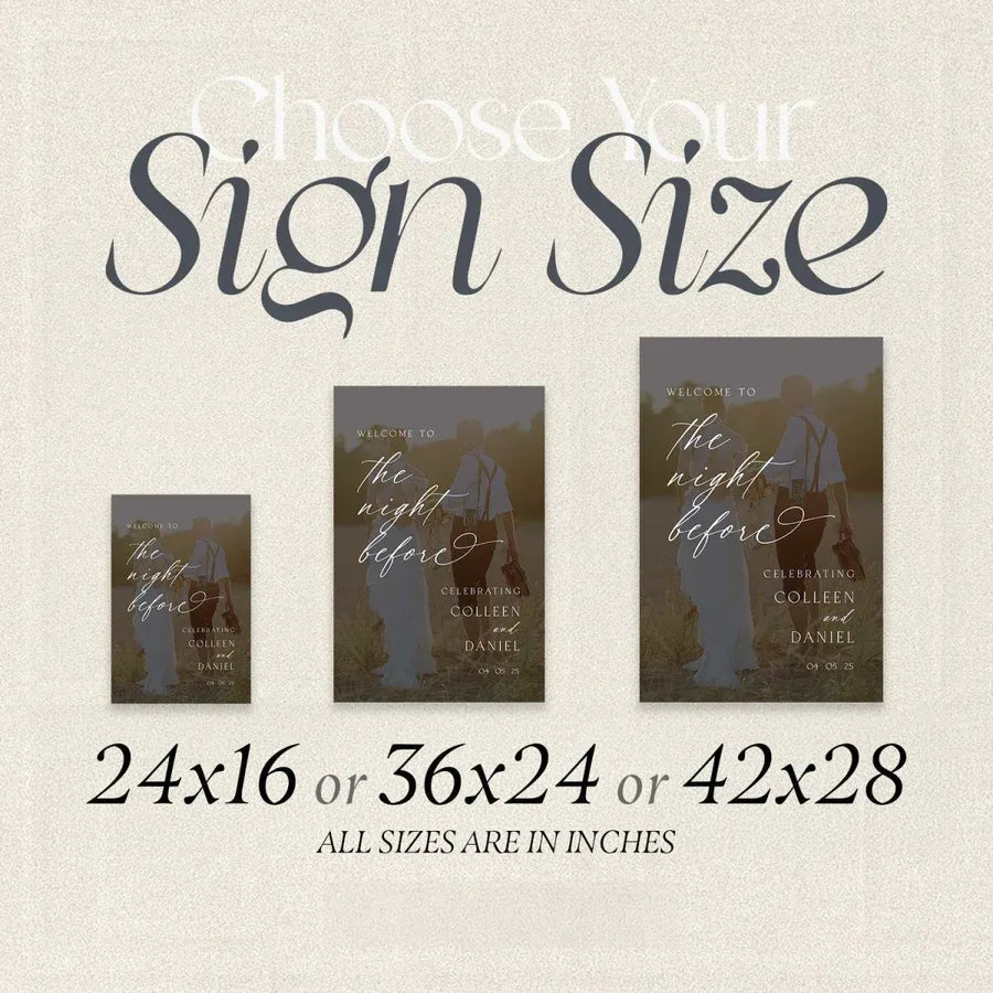 The Night Before Wedding Sign, Photo Rehearsal Dinner Sign, Rehearsal Dinner Welcome Sign - SpeedyOrders