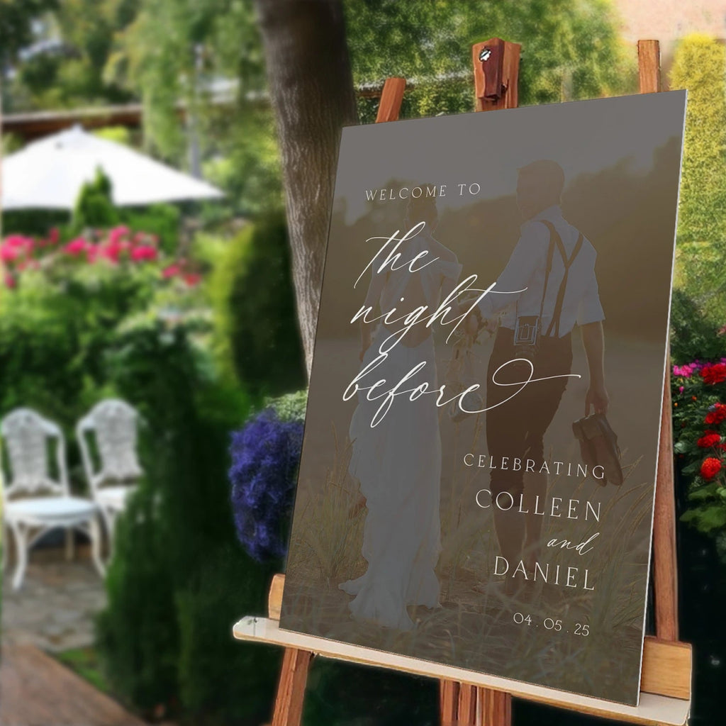 The Night Before Wedding Sign, Photo Rehearsal Dinner Sign, Rehearsal Dinner Welcome Sign - SpeedyOrders