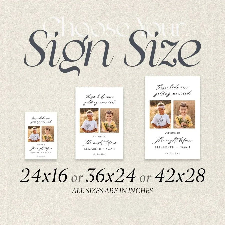 The Night Before Wedding Sign, The Kids Are Getting Married Sign - SpeedyOrders