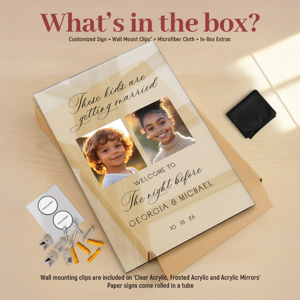 The Night Before Wedding Sign, The Kids Are Getting Married Wedding Sign - SpeedyOrders