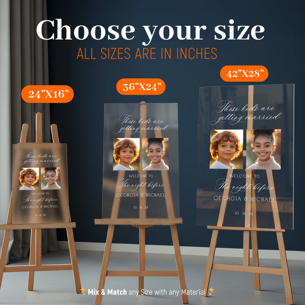 The Night Before Wedding Sign, The Kids Are Getting Married Wedding Sign - SpeedyOrders