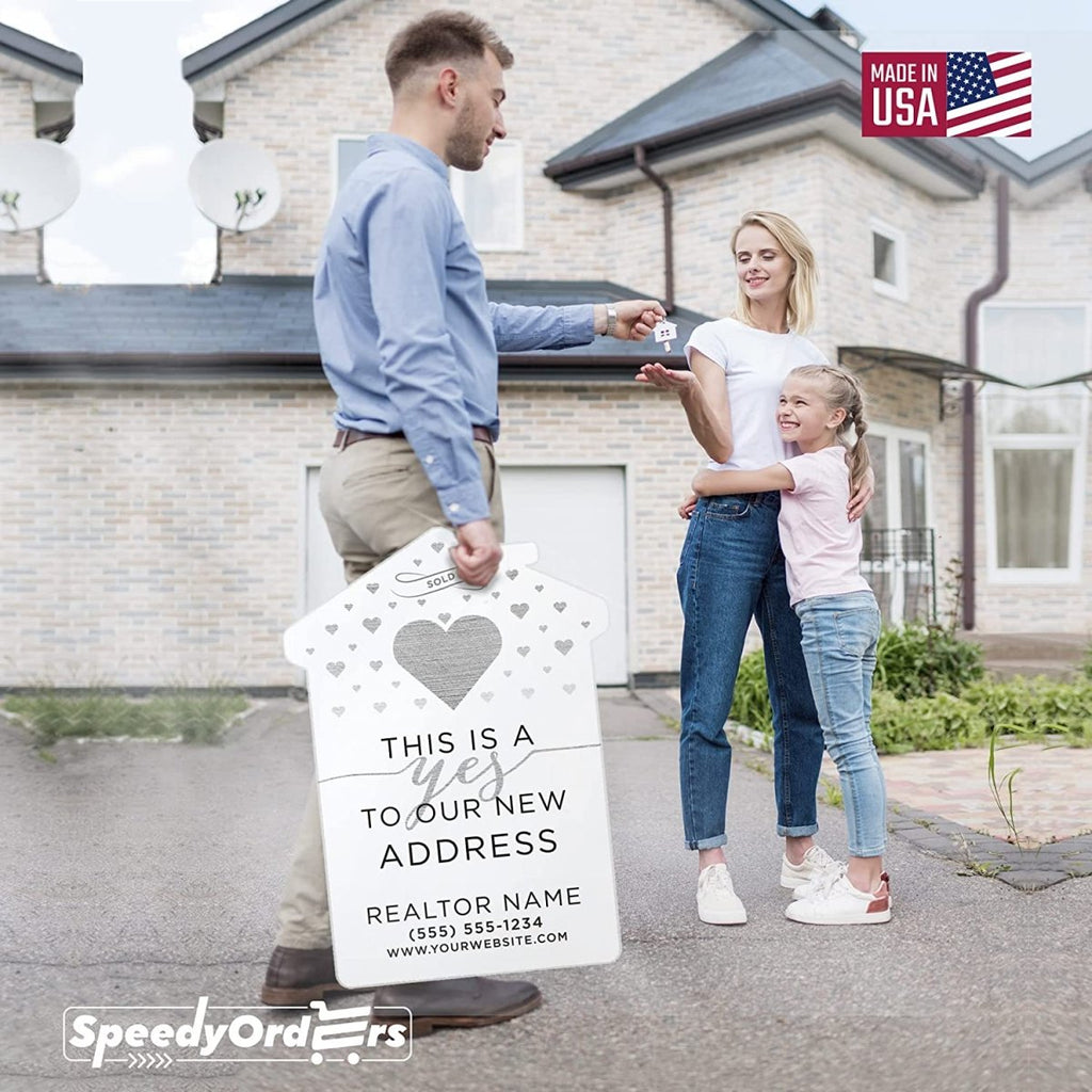 This is a Yes To Our New Address Sold Sign - SpeedyOrders