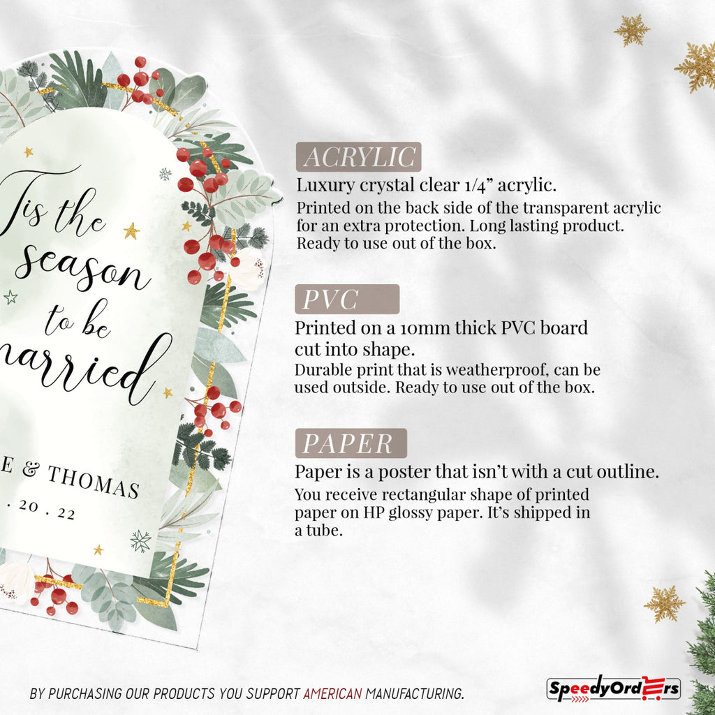 Tis The Season To Be Married Wedding Sign - SpeedyOrders