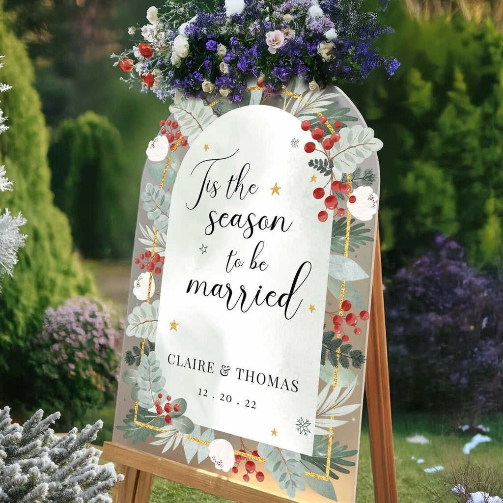 Tis The Season To Be Married Wedding Sign - SpeedyOrders