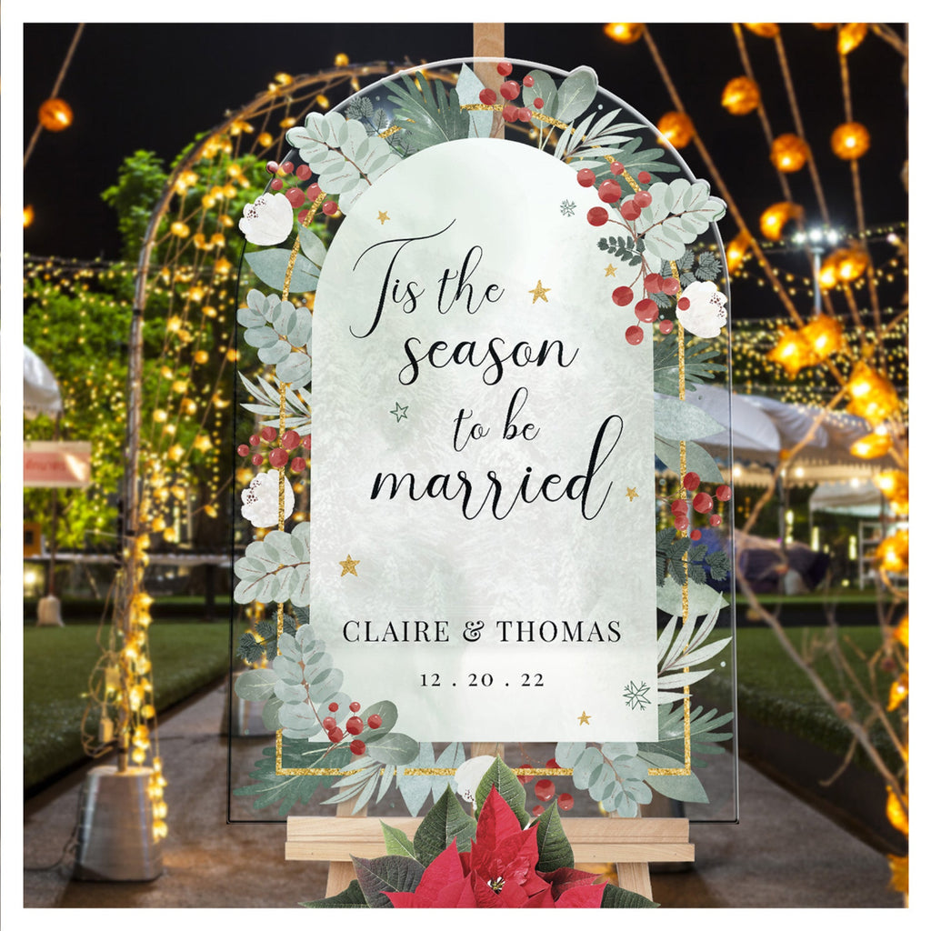 Tis The Season To Be Married Wedding Sign - SpeedyOrders