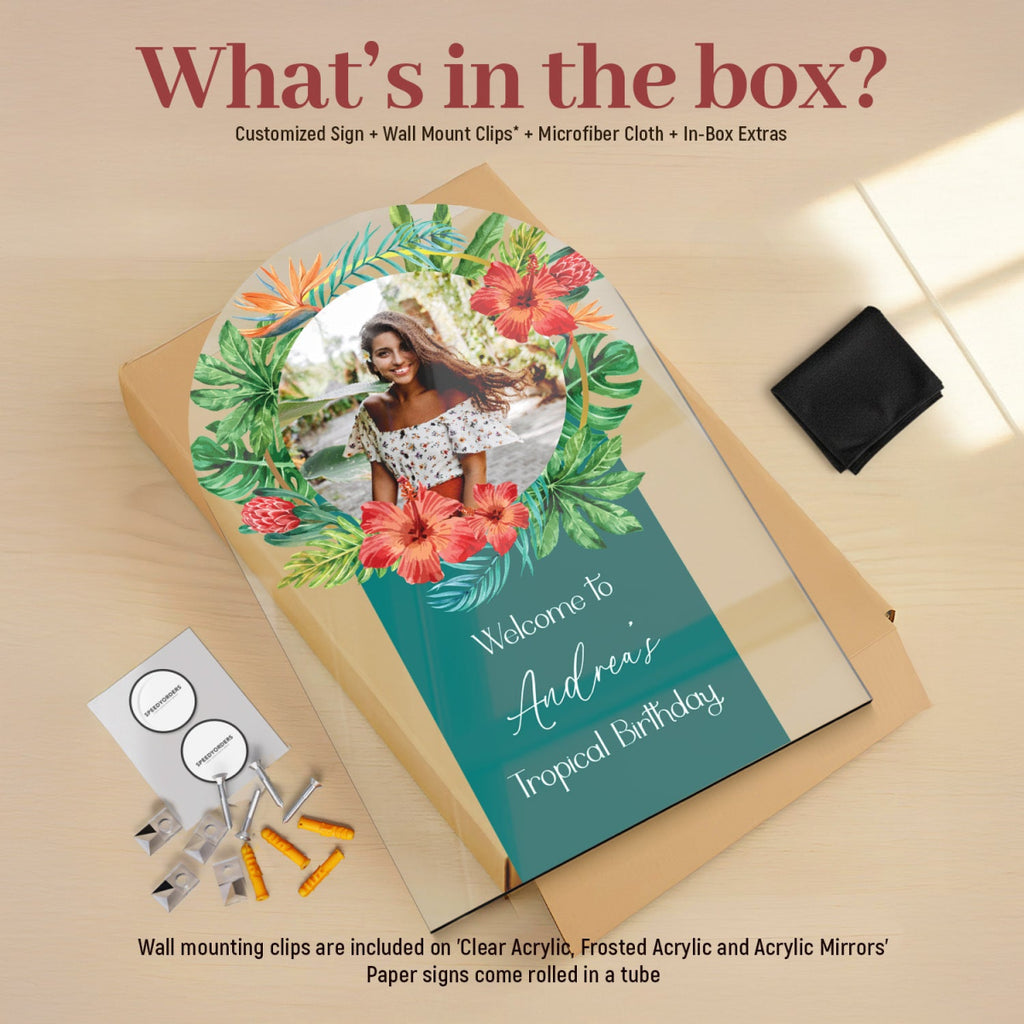 Tropical Birthday Party Welcome Sign, Custom Welcome Board for Birthday Party - SpeedyOrders