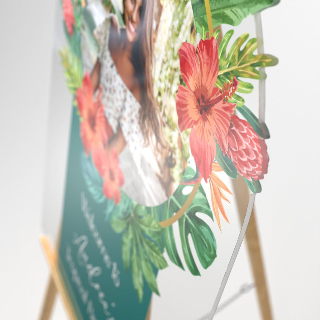 Tropical Birthday Party Welcome Sign, Custom Welcome Board for Birthday Party - SpeedyOrders