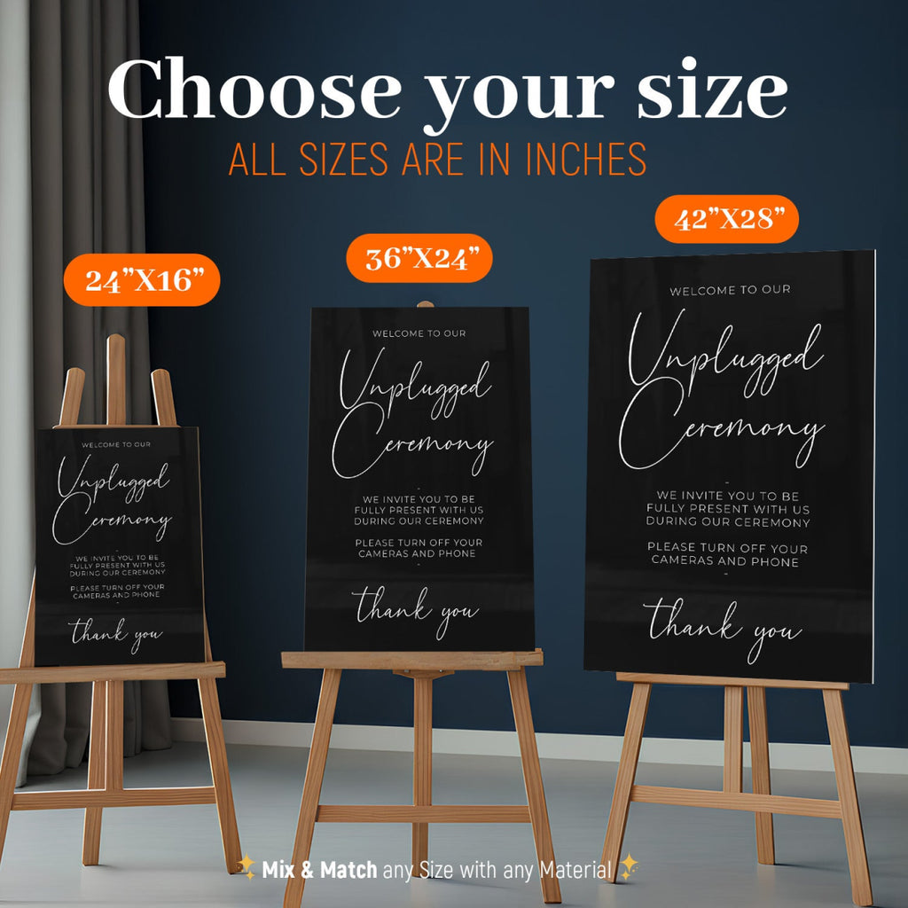 Unique Custom Unplugged Wedding Sign - SpeedyOrders