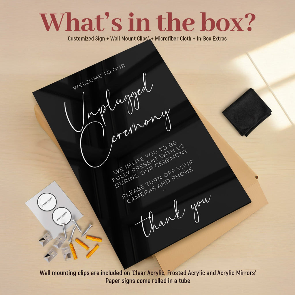 Unique Custom Unplugged Wedding Sign - SpeedyOrders