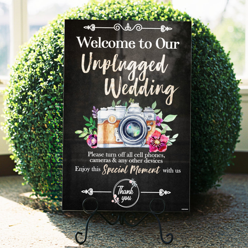 Unplugged Ceremony Sign For Wedding, Unplugged Wedding Sign - SpeedyOrders