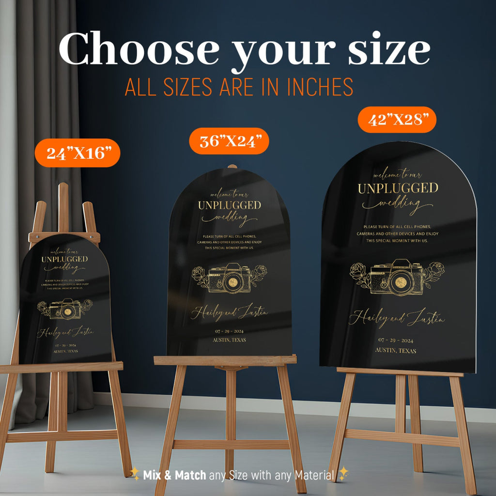 Unplugged Wedding Sign, No Phones Wedding Sign - SpeedyOrders