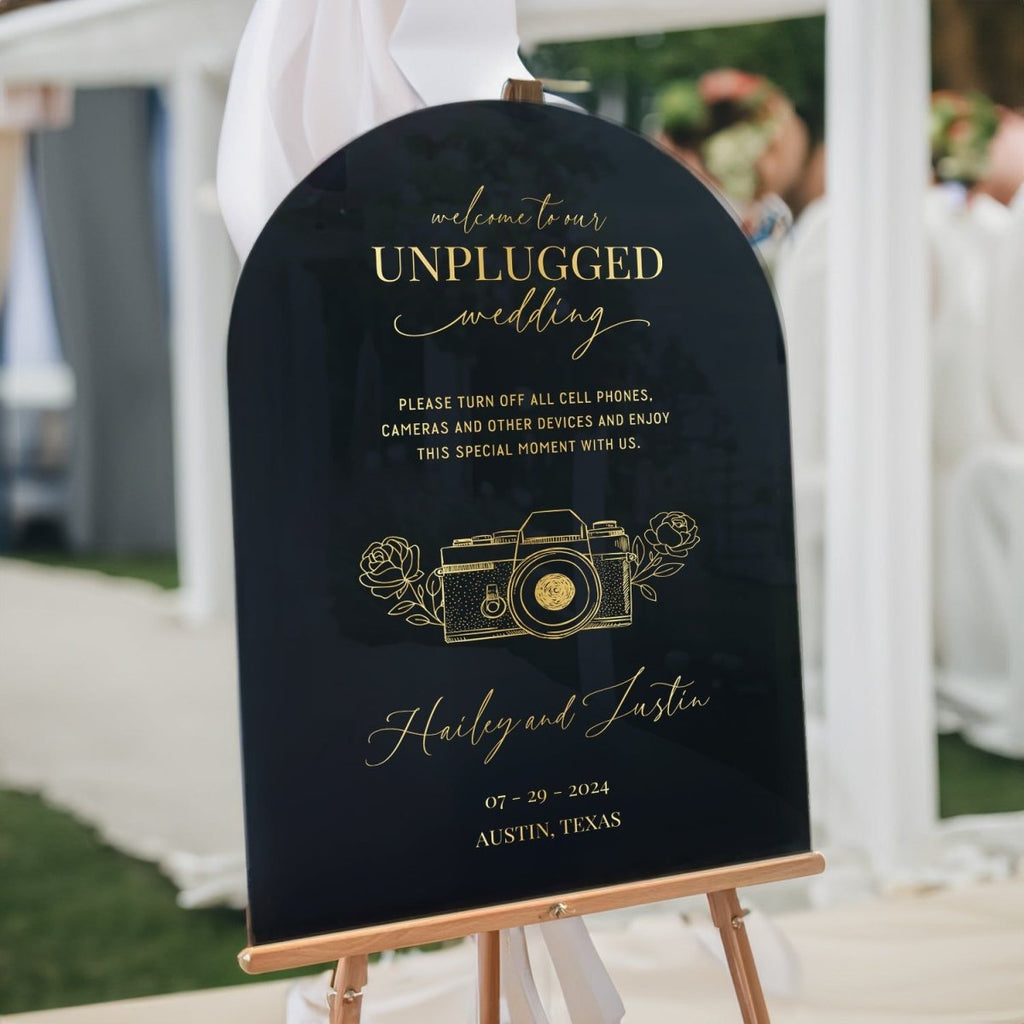 Unplugged Wedding Sign, No Phones Wedding Sign - SpeedyOrders