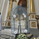 Vintage Stained Glass Wedding Welcome Sign, Vintage Teal Wedding Sign, Mirror Or Frosted Acrylic Wedding Entrance Sign - SpeedyOrders