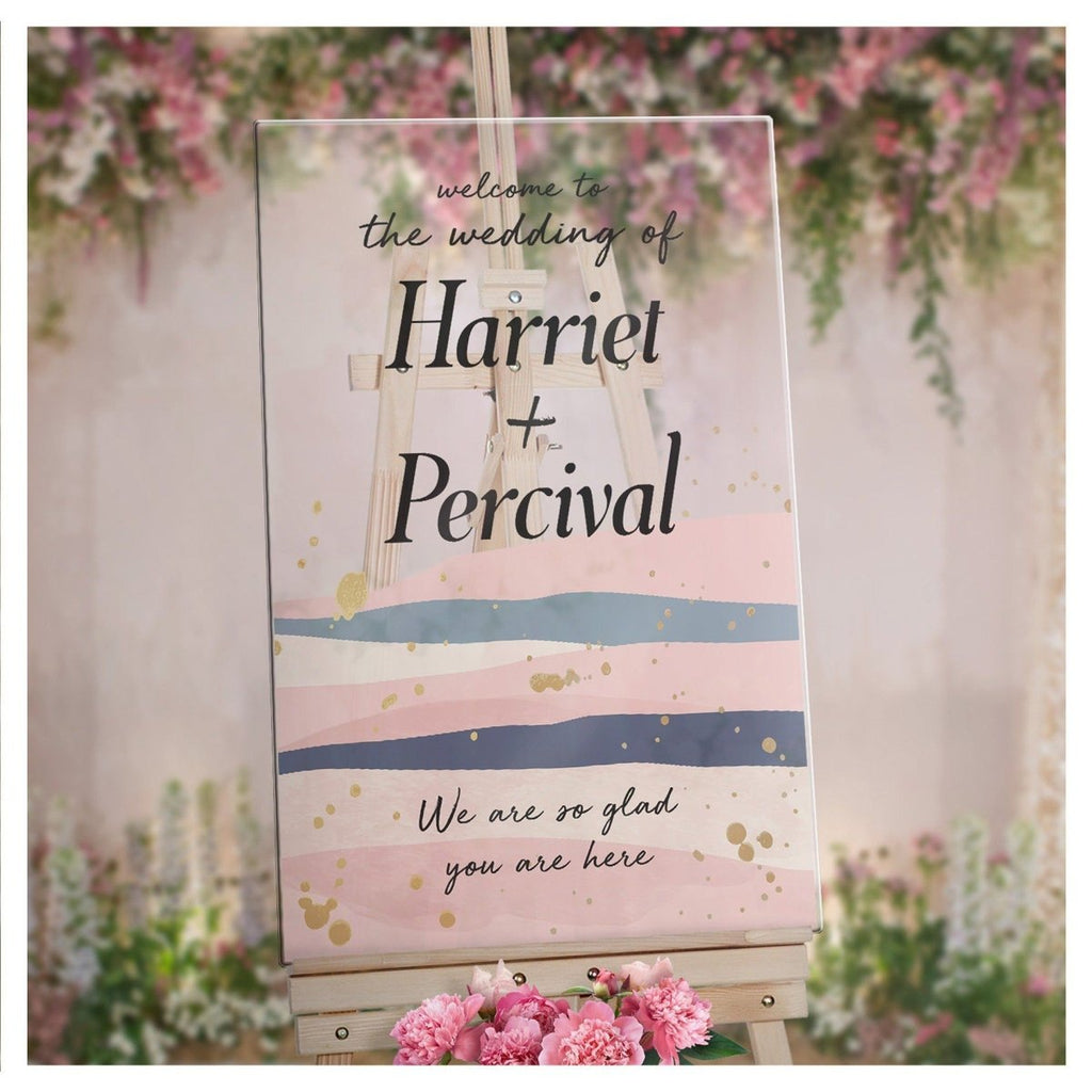 We Are So Glad You Are Here Wedding Sign, Pink Wedding Sign - SpeedyOrders