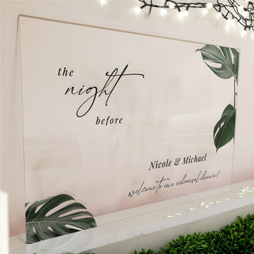 Wedding Rehearsal Dinner Sign, The Night Before Wedding Sign - SpeedyOrders