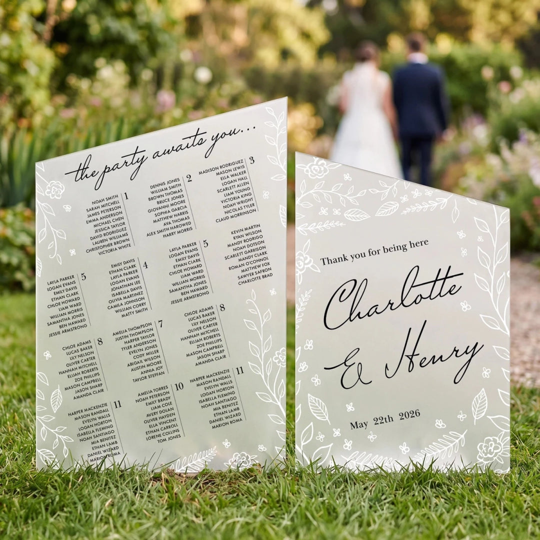 Wedding Sign & Seating Chart Bundle — Botanical Line Art - SpeedyOrders