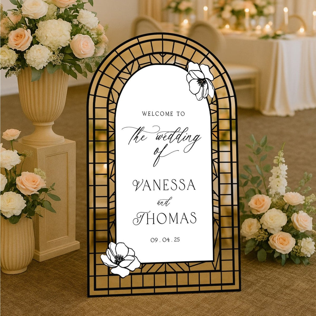 Wedding Sign, Stained Glass Wedding Welcome Sign - SpeedyOrders