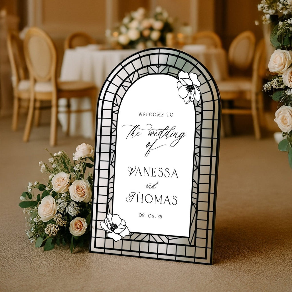 Wedding Sign, Stained Glass Wedding Welcome Sign - SpeedyOrders