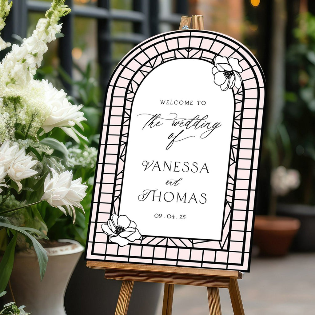 Wedding Sign, Stained Glass Wedding Welcome Sign - SpeedyOrders