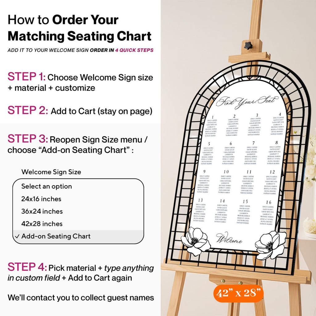 Wedding Sign, Stained Glass Wedding Welcome Sign - SpeedyOrders