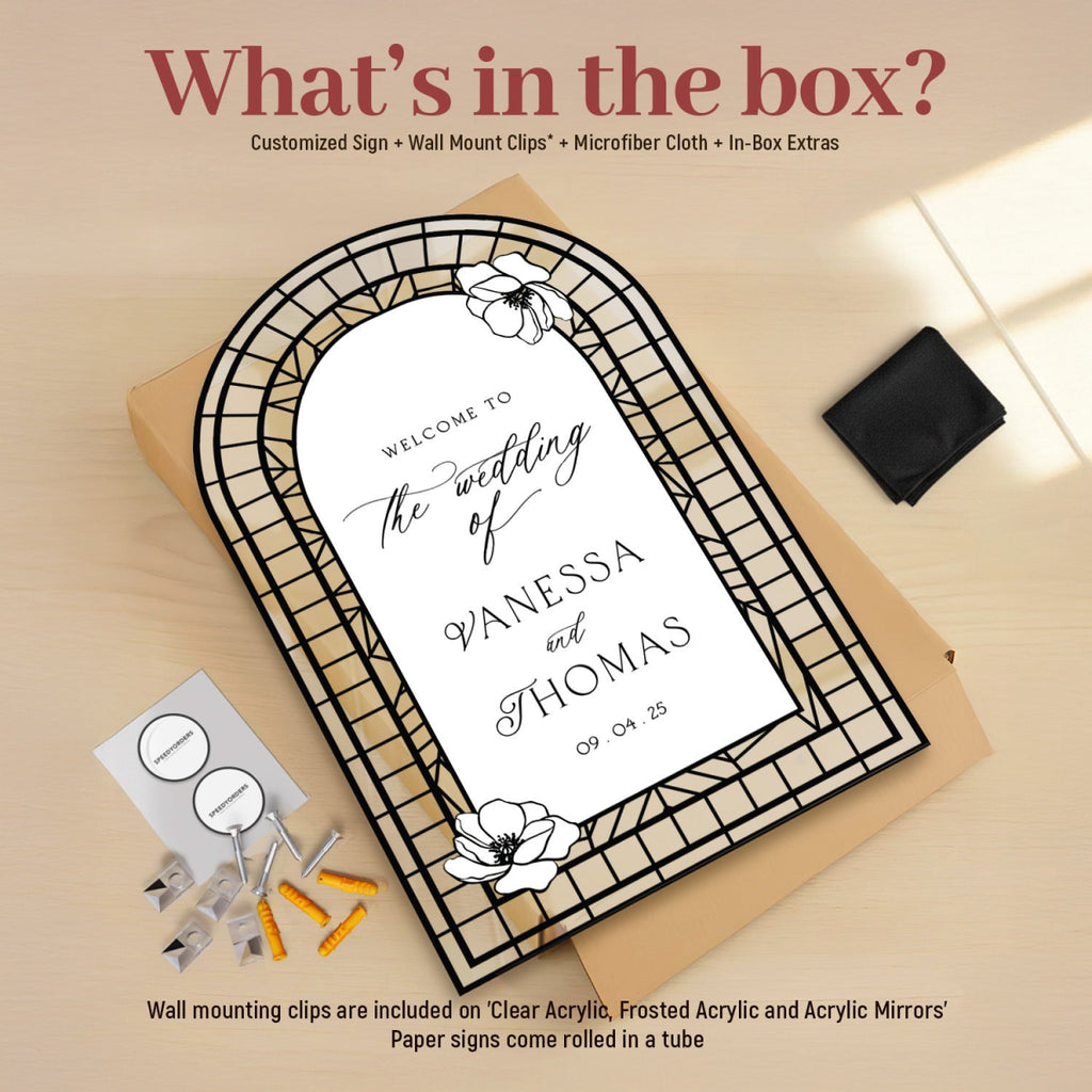 Wedding Sign, Stained Glass Wedding Welcome Sign - SpeedyOrders