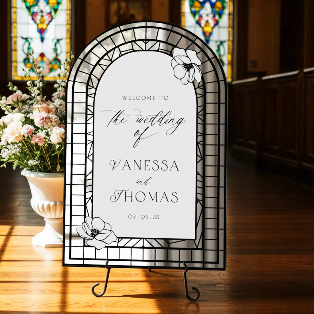 Wedding Sign, Stained Glass Wedding Welcome Sign - SpeedyOrders