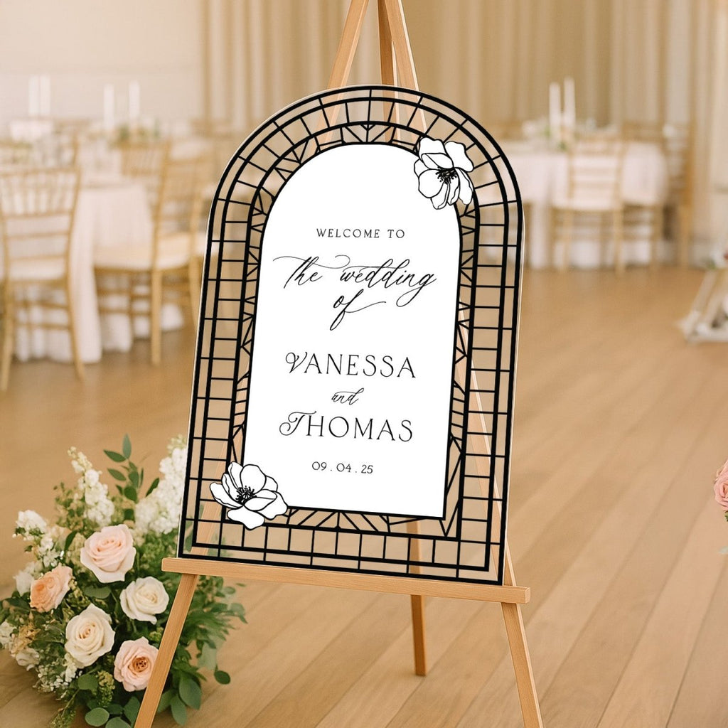 Wedding Sign, Stained Glass Wedding Welcome Sign - SpeedyOrders