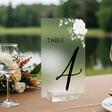 Wedding Table Numbers, Acrylic Or Mirrored Table Numbers, Floral Wedding Decorations - SpeedyOrders