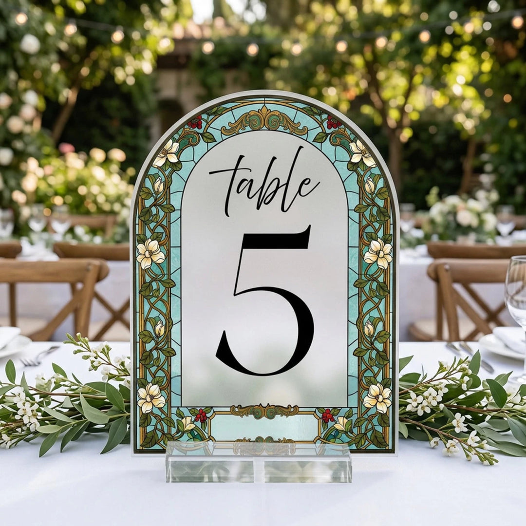 Wedding Table Numbers, Floral Wedding Table Sign - SpeedyOrders