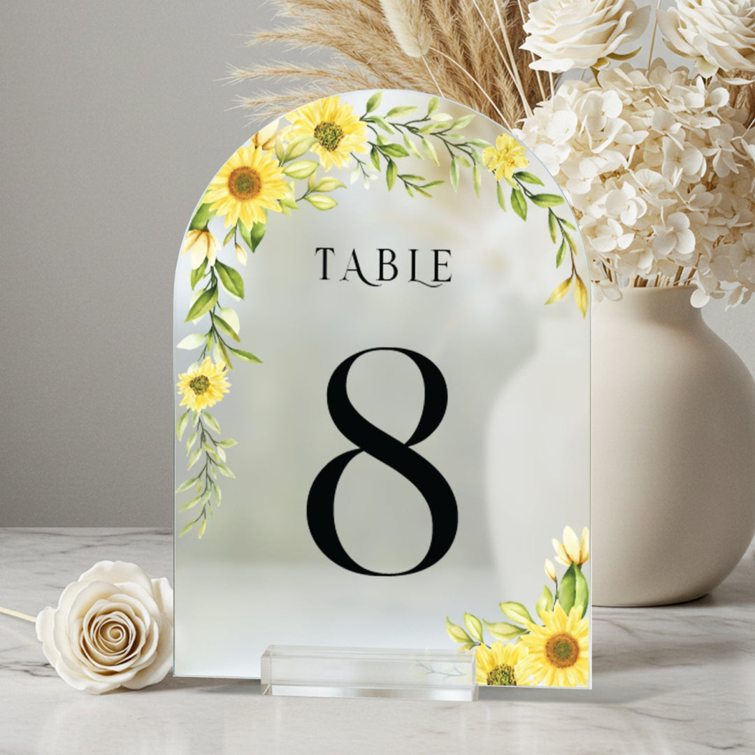 Wedding Table Numbers, Stained Glass Wedding Table Signs, Frosted Acrylic Or Mirrors Table Numbers, Wedding Table Decorations - SpeedyOrders