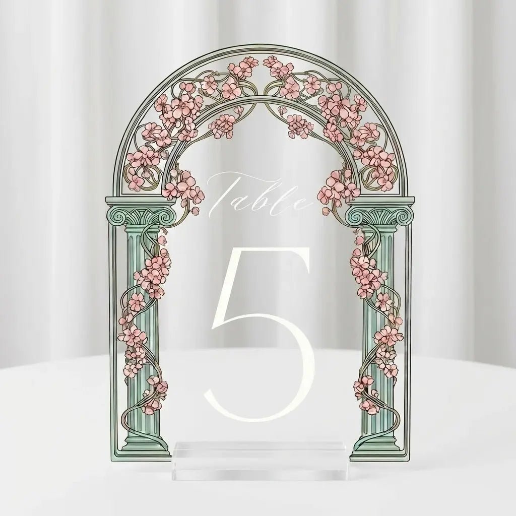 Wedding Table Numbers, Stained Glass Wedding Table Signs, Frosted Acrylic Or Mirrors Table Numbers, Wedding Table Decorations - SpeedyOrders