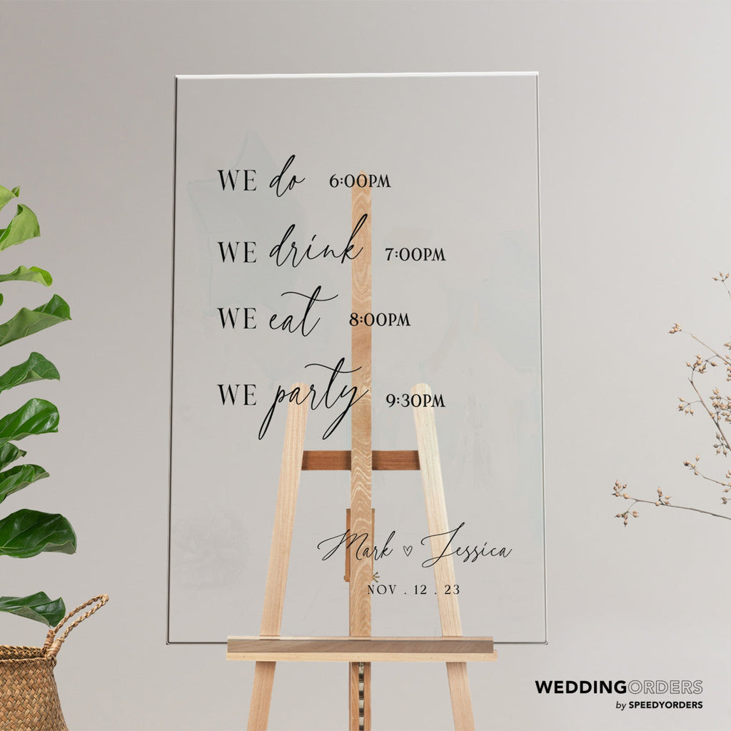 Wedding Timeline Sign, Wedding Order Of Events - SpeedyOrders