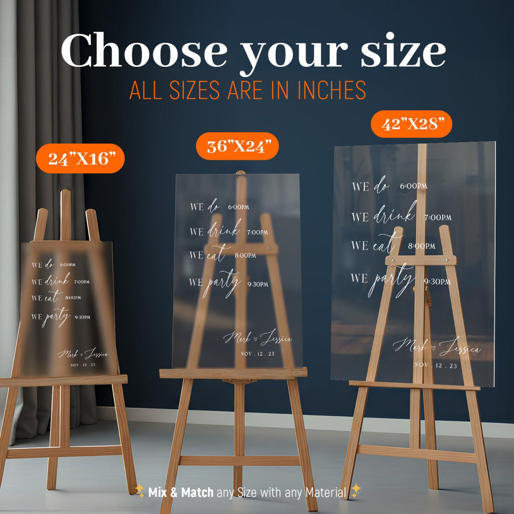 Wedding Timeline Sign, Wedding Order Of Events - SpeedyOrders