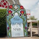 Wedding Welcome Sign, Acrylic Red Floral Wedding Signs - SpeedyOrders