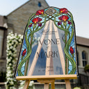 Wedding Welcome Sign, Acrylic Red Floral Wedding Signs - SpeedyOrders