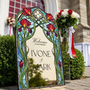 Wedding Welcome Sign, Acrylic Red Floral Wedding Signs - SpeedyOrders