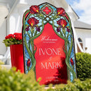 Wedding Welcome Sign, Acrylic Red Floral Wedding Signs - SpeedyOrders