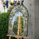 Wedding Welcome Sign, Arched Floral Stained Glass Wedding Sign - SpeedyOrders