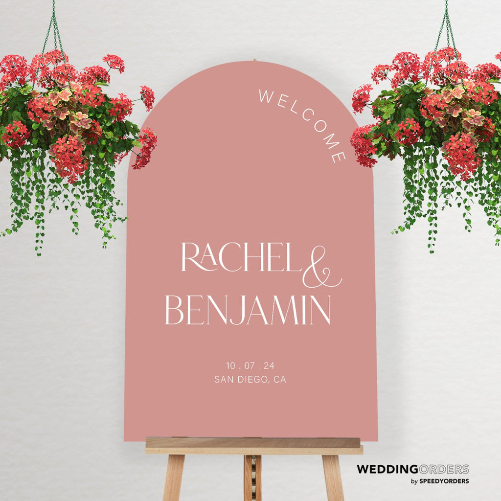 Wedding Welcome Sign, Blush Pink Wedding Sign - SpeedyOrders