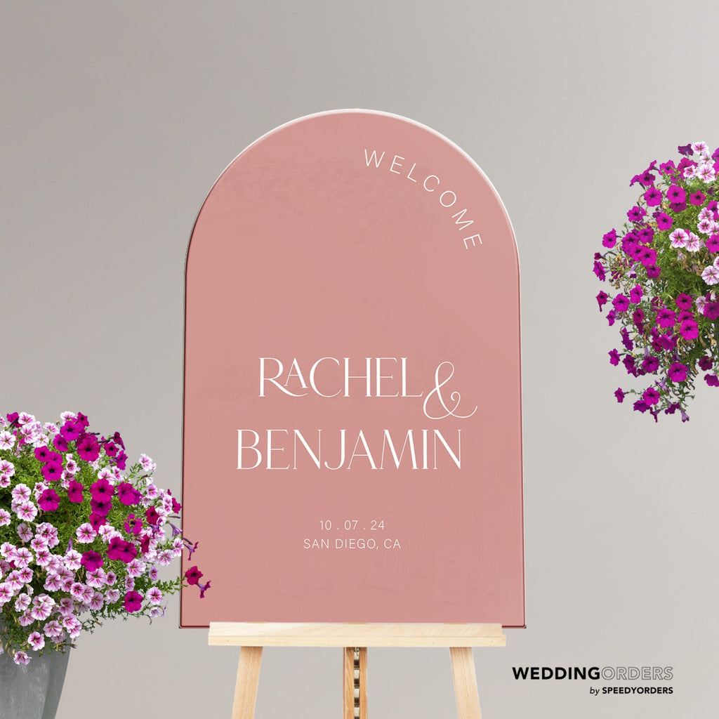 Wedding Welcome Sign, Blush Pink Wedding Sign - SpeedyOrders