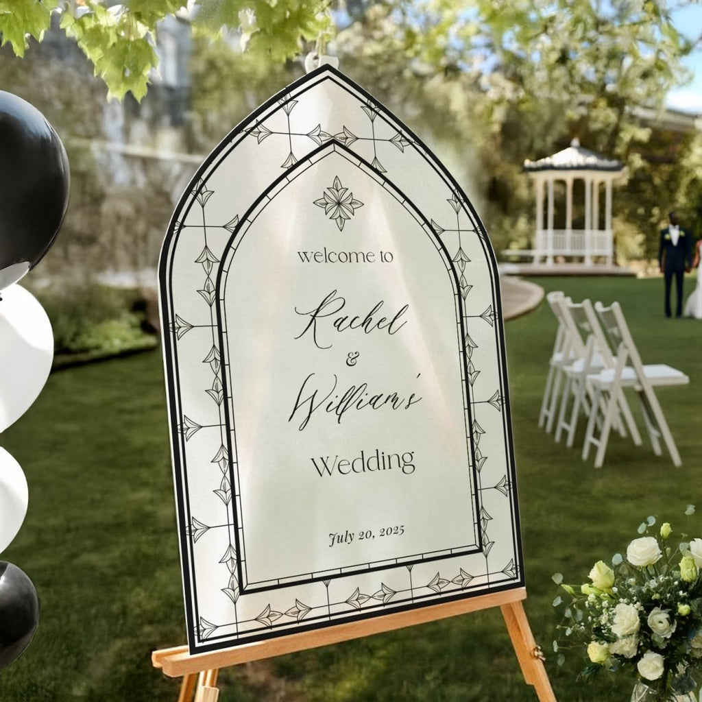 Wedding Welcome Sign, Custom Acrylic Wedding Sign, Stained Glass Wedding Entrance Sign - SpeedyOrders
