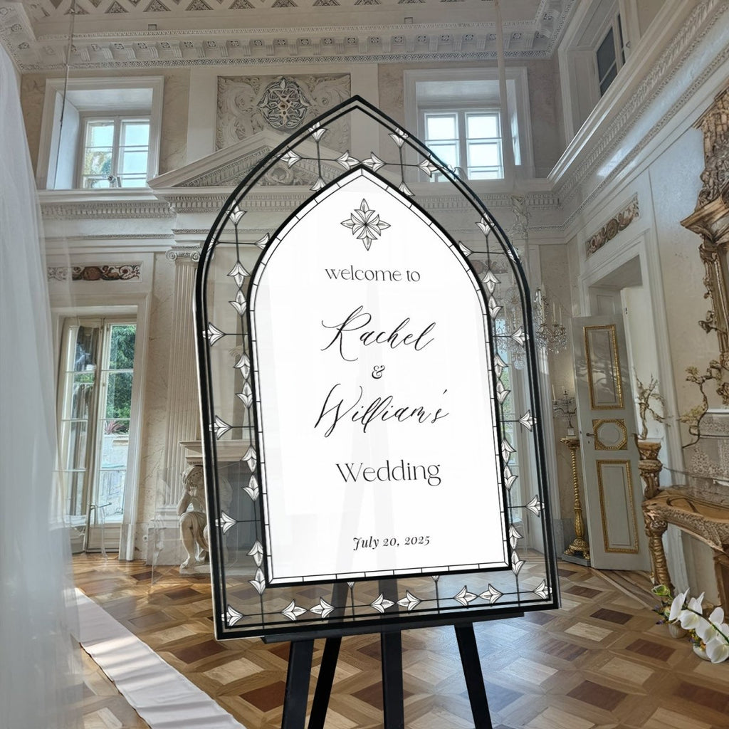 Wedding Welcome Sign, Custom Acrylic Wedding Sign, Stained Glass Wedding Entrance Sign - SpeedyOrders