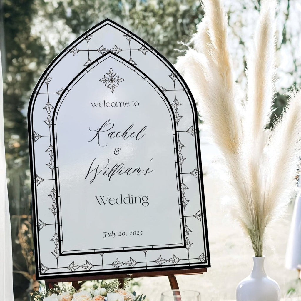 Wedding Welcome Sign, Custom Acrylic Wedding Sign, Stained Glass Wedding Entrance Sign - SpeedyOrders