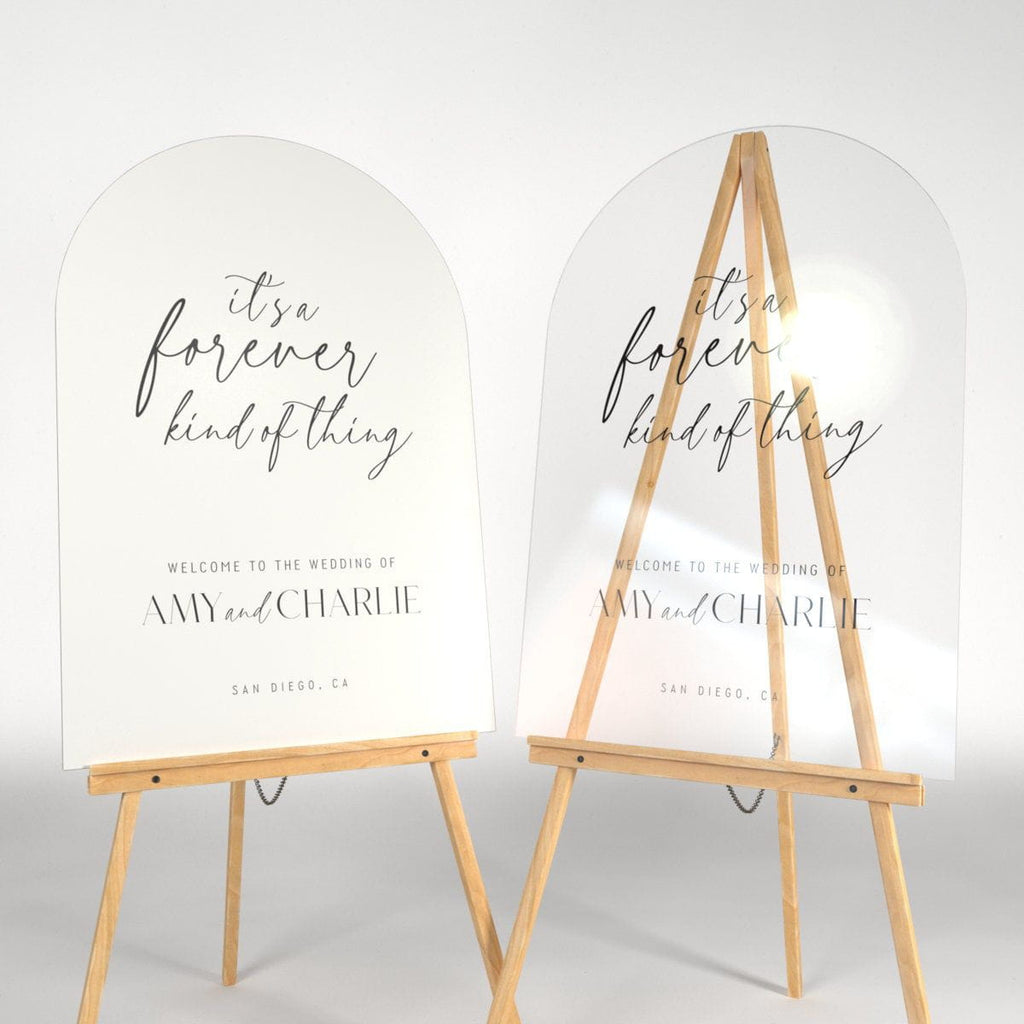 Wedding Welcome Sign, It's A Forever Kind Of Thing Wedding Sign - SpeedyOrders