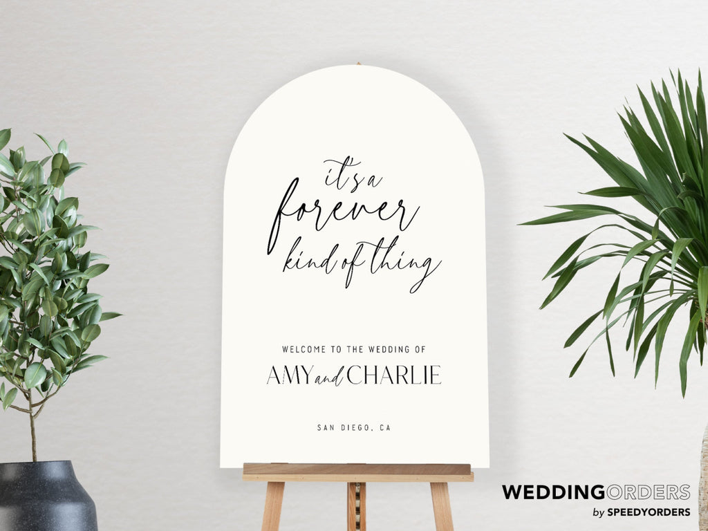Wedding Welcome Sign, It's A Forever Kind Of Thing Wedding Sign - SpeedyOrders